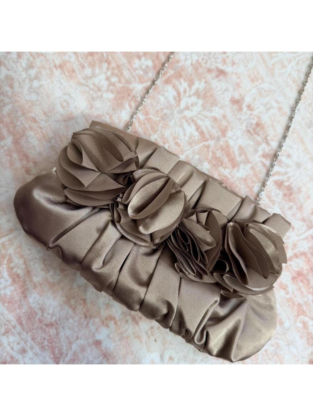Townsend satin floral clutch purse